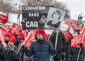 Quebec Teachers On Strike - Montreal