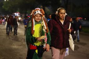 Pilgrims Attend The Basilica Of Guadalupe