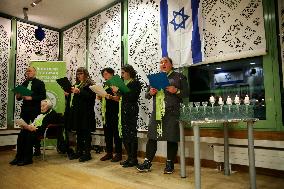 Lighting Of The 4th Hanukkah Candle In Krakow