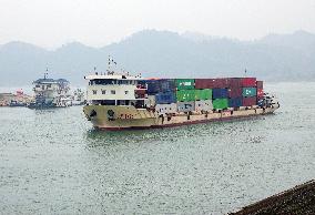 Cargo Ships on The Yangtze River in Yichang