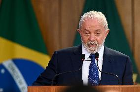 Brazil's President Luiz Inácio Lula Da Silva Unveils Public Bank Investments