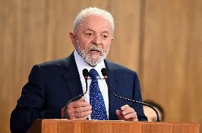 Brazil's President Luiz Inácio Lula Da Silva Unveils Public Bank Investments