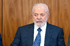 Brazil's President Luiz Inácio Lula Da Silva Unveils Public Bank Investments