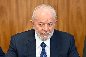 Brazil's President Luiz Inácio Lula Da Silva Unveils Public Bank Investments