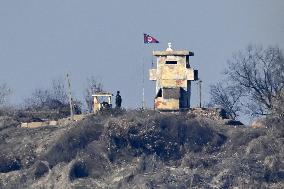North Korean military guard post