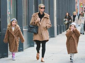 Nicky Hilton With Daughters Lily And Teddy Out - NYC