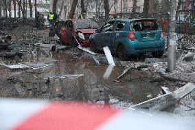 Russian ballistic missile attack on Kyiv