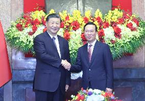 VIETNAM-HANOI-XI JINPING-VIETNAMESE PRESIDENT-TALKS