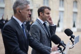 Emmanuel Macron greet Slovenia Prime Minister - Paris