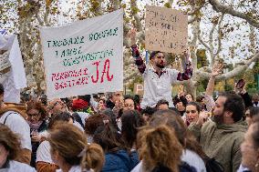 Second Day Of Strike By Public Health Unions In Catalonia.