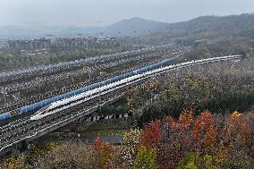 A Bullet Train Runs in Nanjing