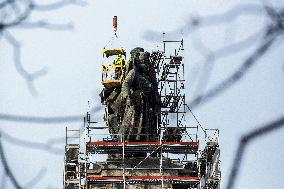 Dismantling Of The Monument To The Soviet Army In Sofia.