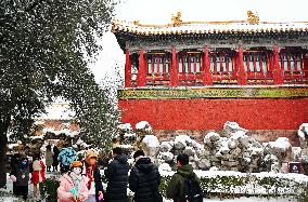 The Forbidden City Snow Scenery in Beijing