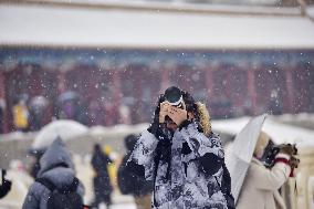 The Forbidden City Snow Scenery in Beijing