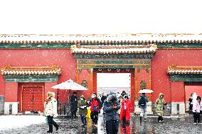 The Forbidden City Snow Scenery in Beijing