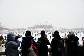 The Forbidden City Snow Scenery in Beijing