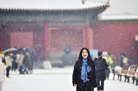 The Forbidden City Snow Scenery in Beijing