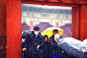 The Forbidden City Snow Scenery in Beijing