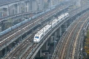 A Bullet Train Runs in Nanjing