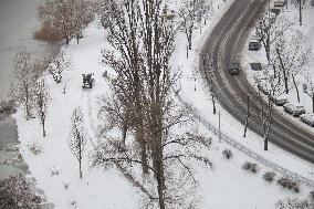 Snow in Ukrainian capital