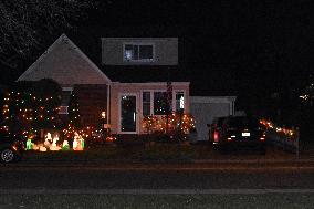 Christmas Decorations Outside Of A House
