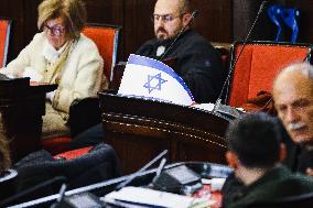 The City Council With A Flag Of Israel Displayed By A Council Group In Milan