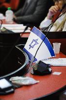 The City Council With A Flag Of Israel Displayed By A Council Group In Milan