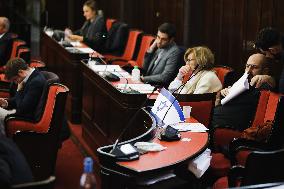 The City Council With A Flag Of Israel Displayed By A Council Group In Milan