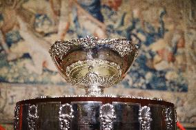 The Davis Cup Trophy On Display For The First Stage Of The Trophy Tour At Palazzo Marino In Milan