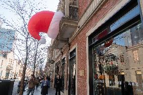 Giant Santa Hat in Shanghai