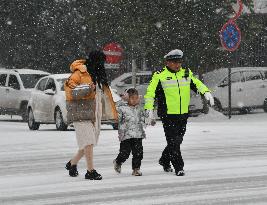 Snow Traffic in Handan