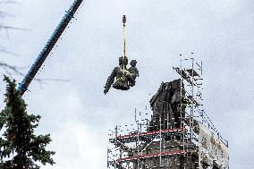 Dismantling Of Part Of The Statues From The Monument To The Soviet Army In Sofia.