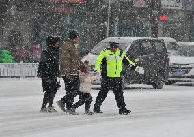 Snow Traffic in Handan