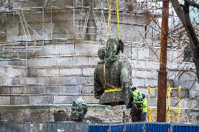 Dismantling Of Part Of The Statues From The Monument To The Soviet Army In Sofia.