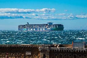 The Largest Container Ship In The World Calls At Marseille