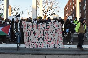 Protest To Unsuspend Students For Justice In Palestine Group At Rutgers University