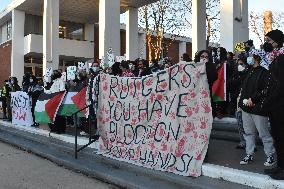 Protest To Unsuspend Students For Justice In Palestine Group At Rutgers University