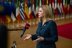 Latvia's Prime Minister Evika Silina At The European Council Summit
