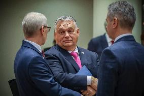 Viktor Orban PM Of Hungary At The European Council Summit