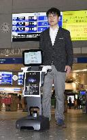 Guide robot at railroad station in southwestern Japan