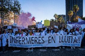 Indefinite Public Health Strike In Catalonia.