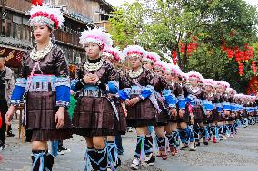 A Parade For The New Year of Dong in Qiandongnan