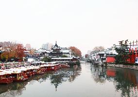 Confucius Temple Snow Scenery in Nanjing