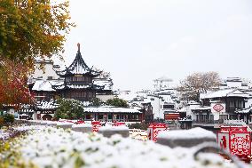 Confucius Temple Snow Scenery in Nanjing