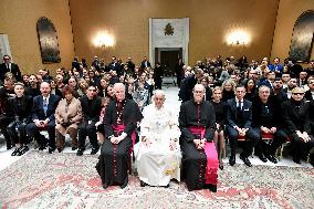 Pope Francis Receives The Artists Of The Christmas Concert