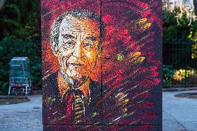 Robert Badinter Portrait in front of The Senate - Paris