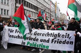 Pro Palestine Demo Continues In Duesseldorf