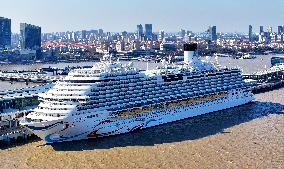 China First Large Cruise Ship Adora Magic City in Shanghai