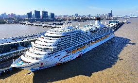 China First Large Cruise Ship Adora Magic City in Shanghai