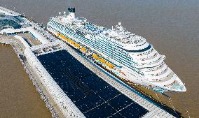 China First Large Cruise Ship Adora Magic City in Shanghai